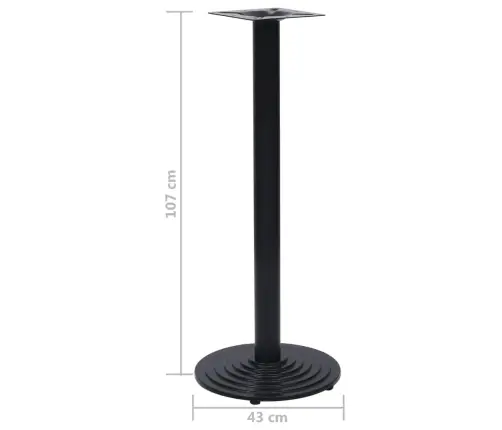 Bistro Galda Kāja Melna Ø43X107 Cm Čuguns Vidaxl