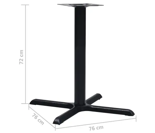 Bistro Galda Kāja Melna 76X76X72 Cm Čuguns Vidaxl