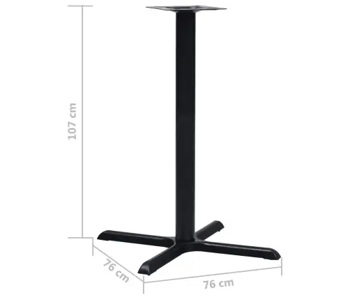 Bistro Galda Kāja, 76X76X107 Cm, Melns Čuguns Vidaxl