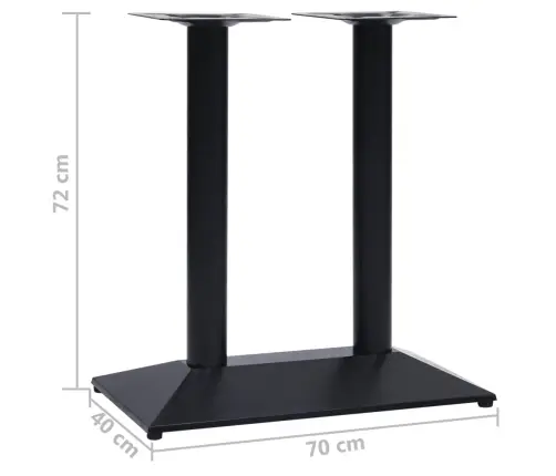 Bistro Galda Kāja Melna 70X40X72 Cm Čuguns Vidaxl