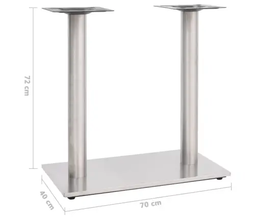 Bistro Galda Kāja, 70X40X72 Cm, Sudrabaina, Nerūsējošs Tērauds Vidaxl