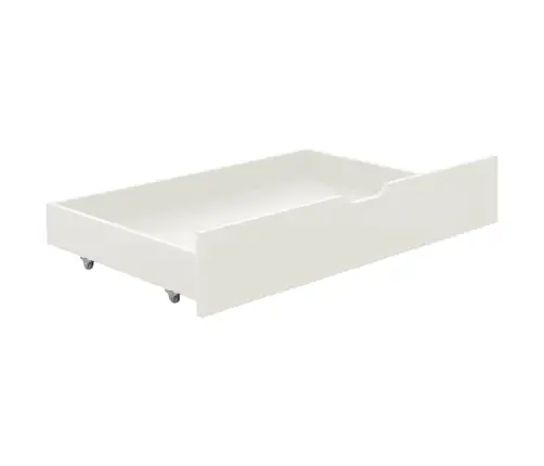 Gultas Rāmis Ar 2 Atvilktnēm, Balts Priedes Koks, 90X200 Cm Vidaxl