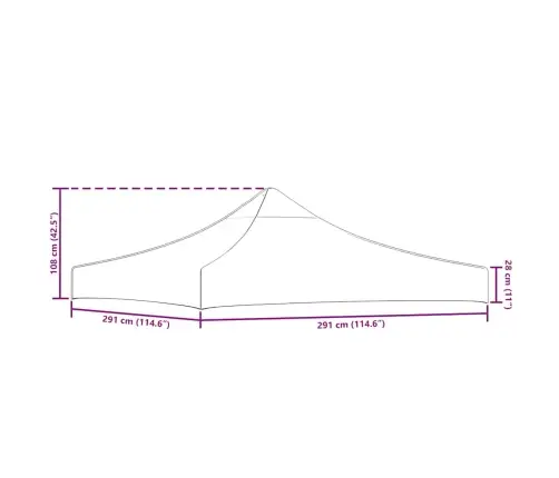 Dārza Nojumes Jumts, 3X3 M, Vīnsarkans, 270 G/M² Vidaxl