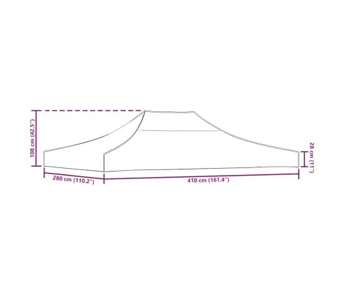 Dārza Nojumes Jumts, 4X3 M, Krēmkrāsas, 270 G/M²  Vidaxl