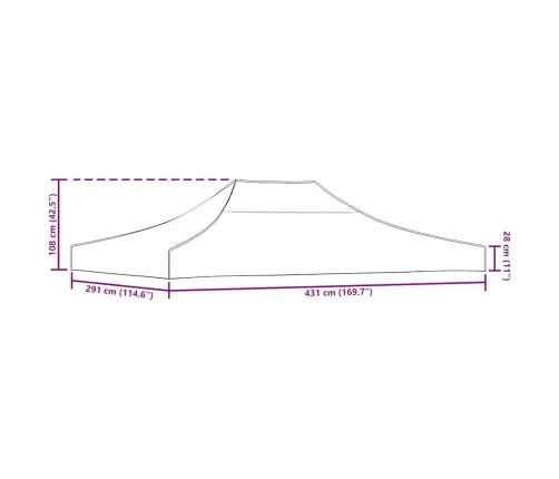 Dārza Nojumes Jumts, 4,5X3 M, Pelēkbrūns, 270 G/M²  Vidaxl