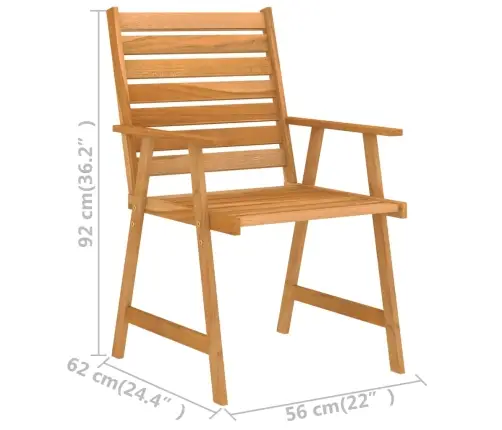 3-Daļīgs Dārza Mēbeļu Komplekts, Akācijas Masīvkoks Vidaxl