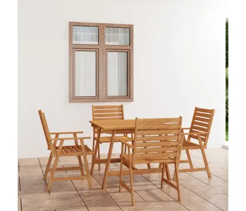 Sodo Valgomojo Komplektas, 5 Dalių, Akacijos Medienos Masyvas Sodo Valgomojo Komplektas, 5 Dalių, Akacijos Medienos Masyvas