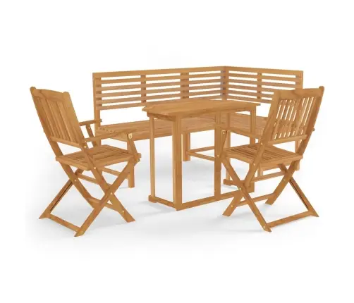 Bistro Baldų Komplektas, 4 Dalių, Akacijos Medienos Masyvas