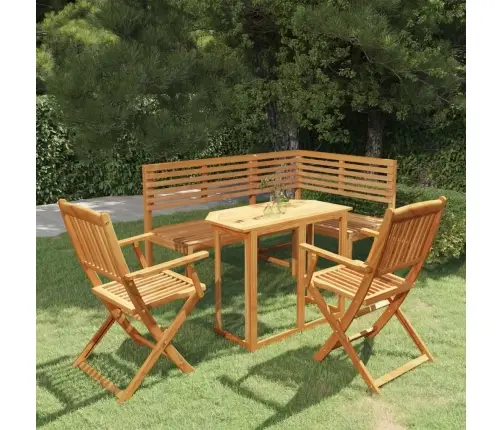 Bistro Baldų Komplektas, 4 Dalių, Akacijos Medienos Masyvas