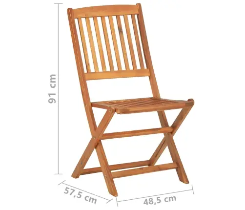 4-Daļīgs Bistro Mēbeļu Komplekts, Akācijas Masīvkoks Vidaxl