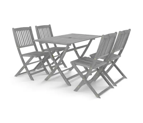 5-Daļīgs Dārza Mēbeļu Komplekts, Akācijas Masīvkoks, Pelēks Vidaxl