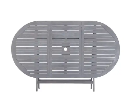 Sodo Valgomojo Komplektas, 7 Dalių, Pilkas, Akacijos Masyvas