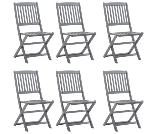 Sodo Valgomojo Komplektas, 7 Dalių, Pilkas, Akacijos Masyvas