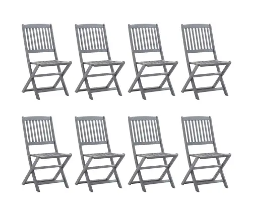 9-Osaline Aiamööblikomplekt, Akaatsiapuit, Hall