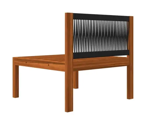 5-Daļīgs Dārza Atpūtas Mēbeļu Komplekts Ar Spilveniem, Krēmkrāsas Koks, Akācija Un Virve Vidaxl