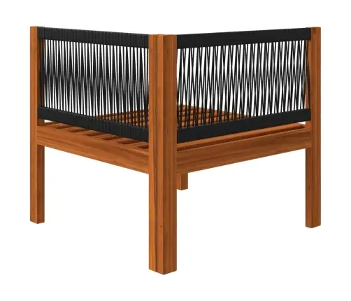 Trivietė Sodo Sofa Su Pagalvėle, Akacijos Mediena Ir Virvė