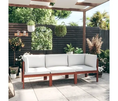 Trīsvietīgs Dārza Dīvāns Ar Spilvenu, Akācijas Koks Un Virve Vidaxl