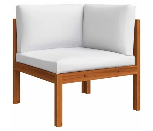 8 Daļu Dārza Atpūtas Mēbeļu Komplekts Ar Spilveniem, Krēmkrāsas Koks, Akācija Un Virve Vidaxl