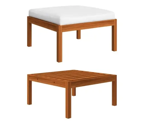 12 Daļu Dārza Atpūtas Mēbeļu Komplekts Ar Spilveniem, Krēmkrāsas Koks, Akācija Un Virve Vidaxl