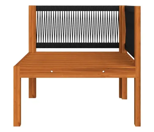 6 Dalių Sodo Poilsio Baldų Komplektas Su Pagalvėlėmis, Kreminės Spalvos, Akacijos Mediena Ir Virvė