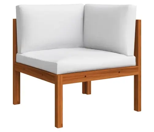 6 Daļu Dārza Atpūtas Mēbeļu Komplekts Ar Spilveniem, Krēmkrāsas Koks, Akācija Un Virve Vidaxl