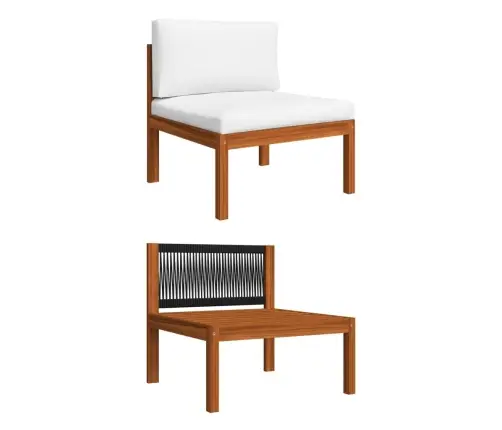 4-Daļīgs Dārza Atpūtas Mēbeļu Komplekts Ar Spilveniem, Krēmkrāsas, 63X63 Cm Vidaxl