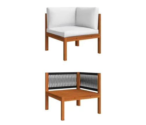 7 Dalių Sodo Poilsio Baldų Komplektas Su Pagalvėlėmis, Kreminės Spalvos, 63X63 Cm