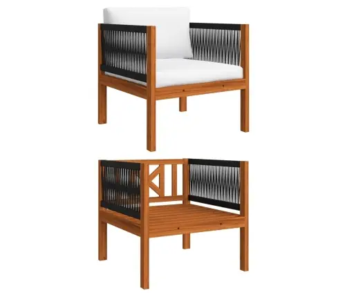 7 Dalių Sodo Poilsio Baldų Komplektas Su Pagalvėlėmis, Kreminės Spalvos, 63X63 Cm