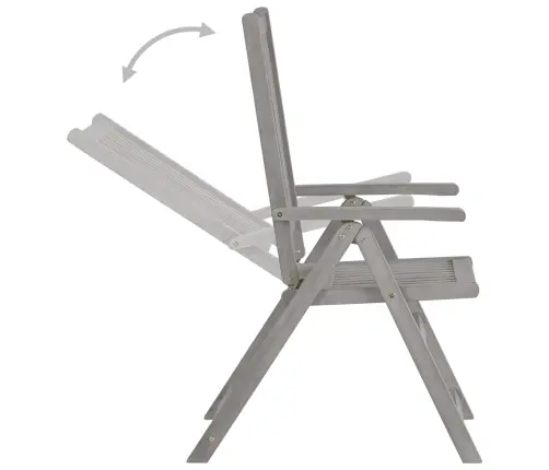 5-Daļīgs Dārza Mēbeļu Komplekts, (150-200) X 100 Cm, Masīvs Akācijas Koks, Pelēks Vidaxl