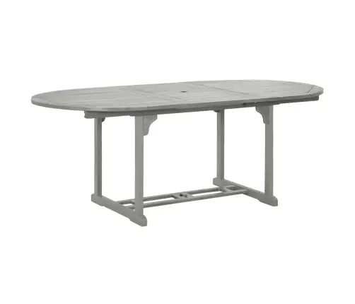 5-Daļīgs Dārza Mēbeļu Komplekts, (150-200) X 100 Cm, Masīvs Akācijas Koks, Pelēks Vidaxl