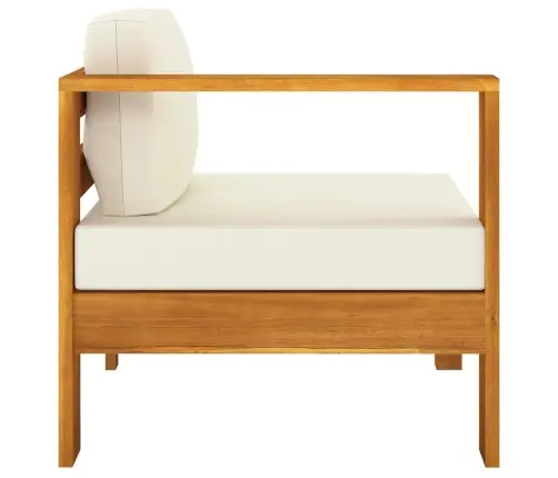 Četrvietīgs Dārza Dīvāns, Krēmbalti Spilveni, Akācijas Koks Vidaxl