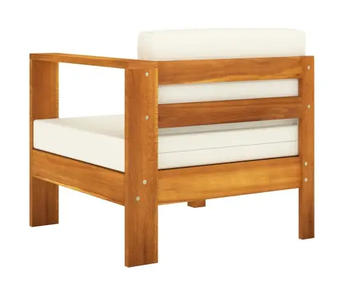 Četrvietīgs Dārza Dīvāns, Krēmbalti Spilveni, Akācijas Koks Vidaxl