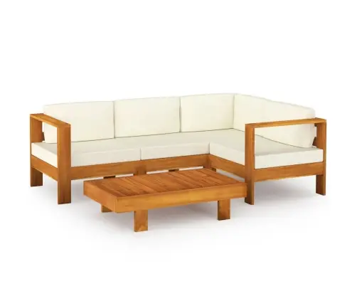 5-Osaline Aiamööblikomplekt Patjadega, 100 X 60 cm Akaatsiapuit