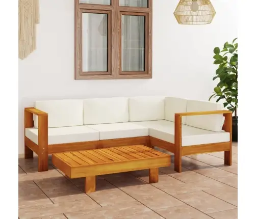 5-Osaline Aiamööblikomplekt Patjadega, 100 X 60 cm Akaatsiapuit