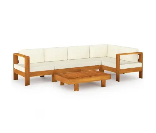 6-Osaline Aiamööblikomplekt Patjadega, 100 X 60 cm Akaatsiapuit