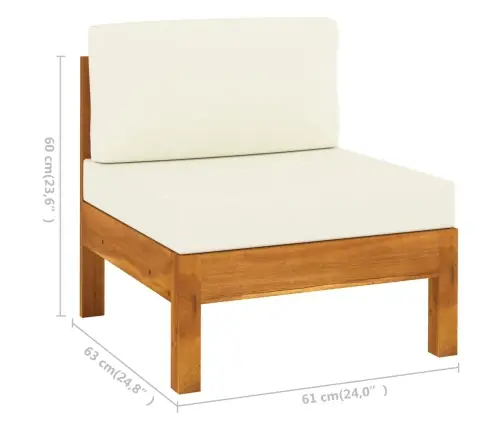 8 Daļu Dārza Atpūtas Mēbeļu Komplekts Ar Spilveniem, 100X60 Cm, Akācijas Koks Vidaxl