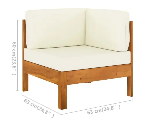 8 Daļu Dārza Atpūtas Mēbeļu Komplekts Ar Spilveniem, 100X60 Cm, Akācijas Koks Vidaxl