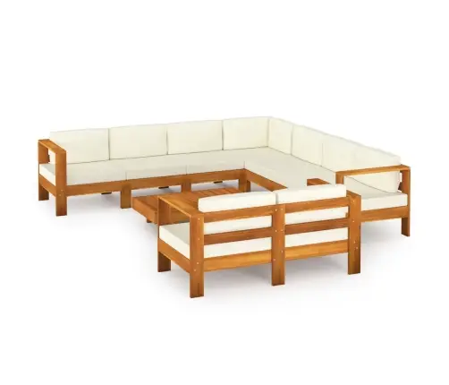 9-Osaline Aiamööblikomplekt Patjadega, 100 X 60 cm Akaatsiapuit