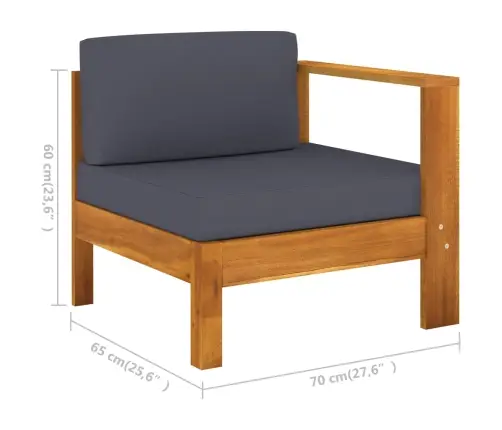 6-Kohaline Aiadiivanikomplekt Tumehallide Patjadega, Akaatsiapuit