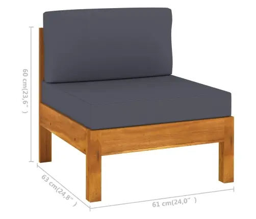 7-Daļīgs Dārza Mēbeļu Komplekts Ar Spilveniem, Akācijas Koks Vidaxl