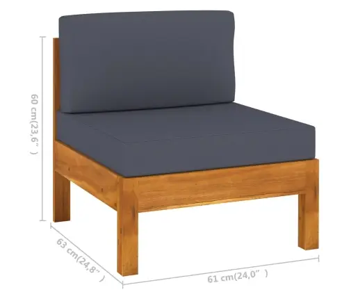 7-Daļīgs Dārza Mēbeļu Komplekts Ar Spilveniem, Akācijas Koks Vidaxl