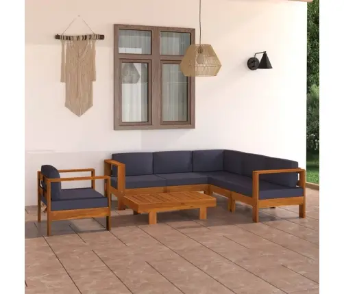 7-Daļīgs Dārza Mēbeļu Komplekts Ar Spilveniem, Akācijas Koks Vidaxl