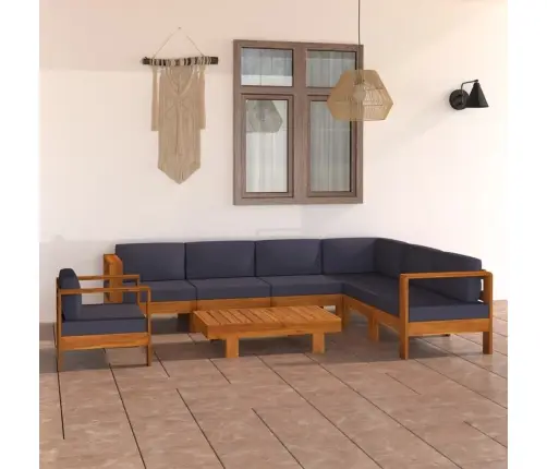 8-Daļīgs Dārza Mēbeļu Komplekts Ar Spilveniem, Akācijas Koks Vidaxl