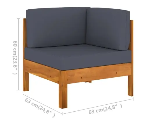 9-Kohaline Aiadiivanikomplekt Tumehallide Patjadega, Akaatsia