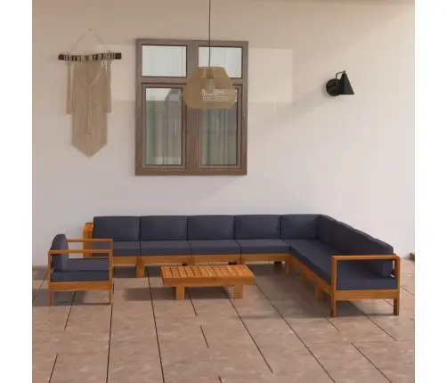 Sodo Komplektas Su Pilkomis Pagalvėmis, 10 Dalių, Akacija