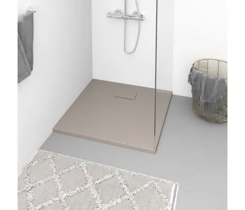 Dušo Padėklas, Rudos Spalvos, 90X90cm Lieto Lakšto Junginys