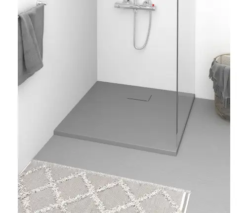 Dušas Pamatne, 90X80 Cm, Smc, Pelēka Vidaxl