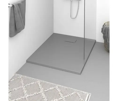 Dušas Pamatne, 100X80 Cm, Smc, Pelēka Vidaxl