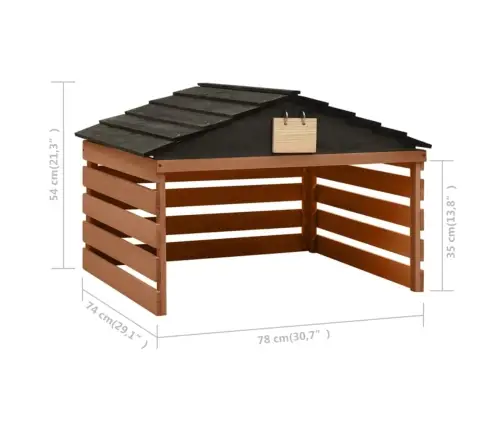Robotizēta Zāles Pļāvēja Novietne, Melna, Brūna, 78X74X54 Cm Vidaxl