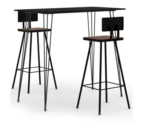 3-Osaline Baarikomplekt, Must